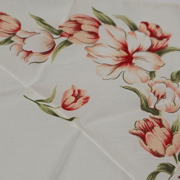 Arnaldo Bassini Vintage Cotton Floral Tulip Handkerchief Neckerchief Bandana NWT - Picture 9 of 9